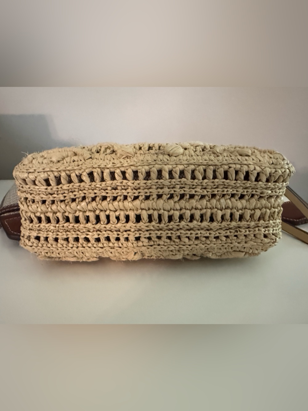 Tory Burch Beige Crochet Crossbody Bag with Jacquard Strap - Picture 4 of 6